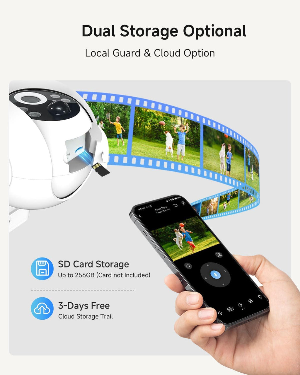 Noorio Solar Security Cameras Wireless Outdoor, 2K Pan/Tilt 360° View Solar/Battery Powered 2.4G WiFi Cameras for Home Security w/Color Night Vision, 2-Way Audio, SD/Cloud Storage