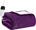 BOMOVA Heated Electric Blanket Twin - 62" x 84" Heating Blanket with 10 Heating Levels & 8 Hours Auto Off, Warm Flannel Blanket, Christmas Birthday Gifts for Women