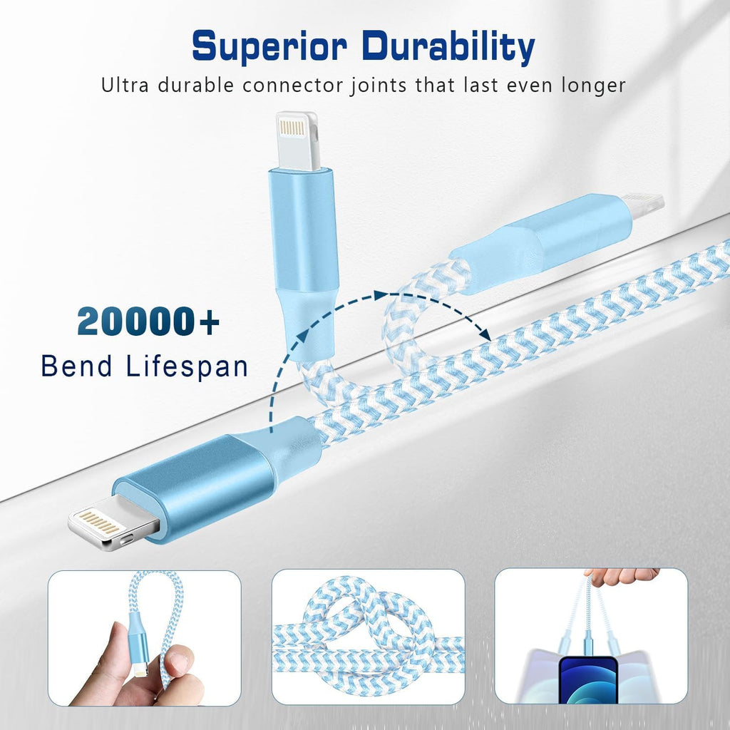 [Apple MFi Certified] Short iPhone Charger 1ft 3Pack,USB A to Lightning Cord Nylon Braided 12 Inch Fast Charging iPhone Cable Compatible with iPhone 14 13 12 11 Pro/Max/Mini Xs SE2/iPad for Car