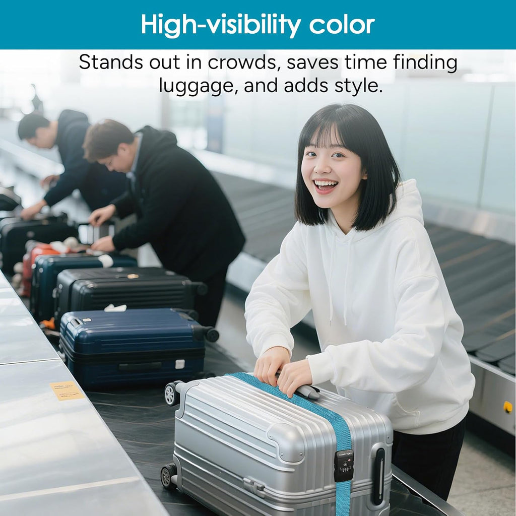 Travel Inspira Luggage Straps for Suitcases with TSA Lock, Protect Your Luggage Anti-Burst, High Visibility Color, Easy to Identify Luggage Adjustable Heavy Duty Belt for 20-32 Inch Suitcases