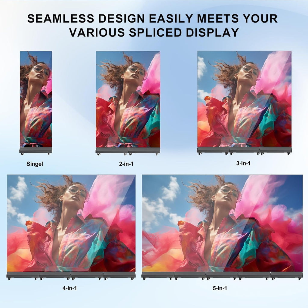 Indoor LED Digital Signage Display with P1.86, LED Poster Screen Frameless Splicing, Advertising Display USB Plug-and-Play & Remote Control for Giant Commercial Events & Rentals (Black, 2-Panels)