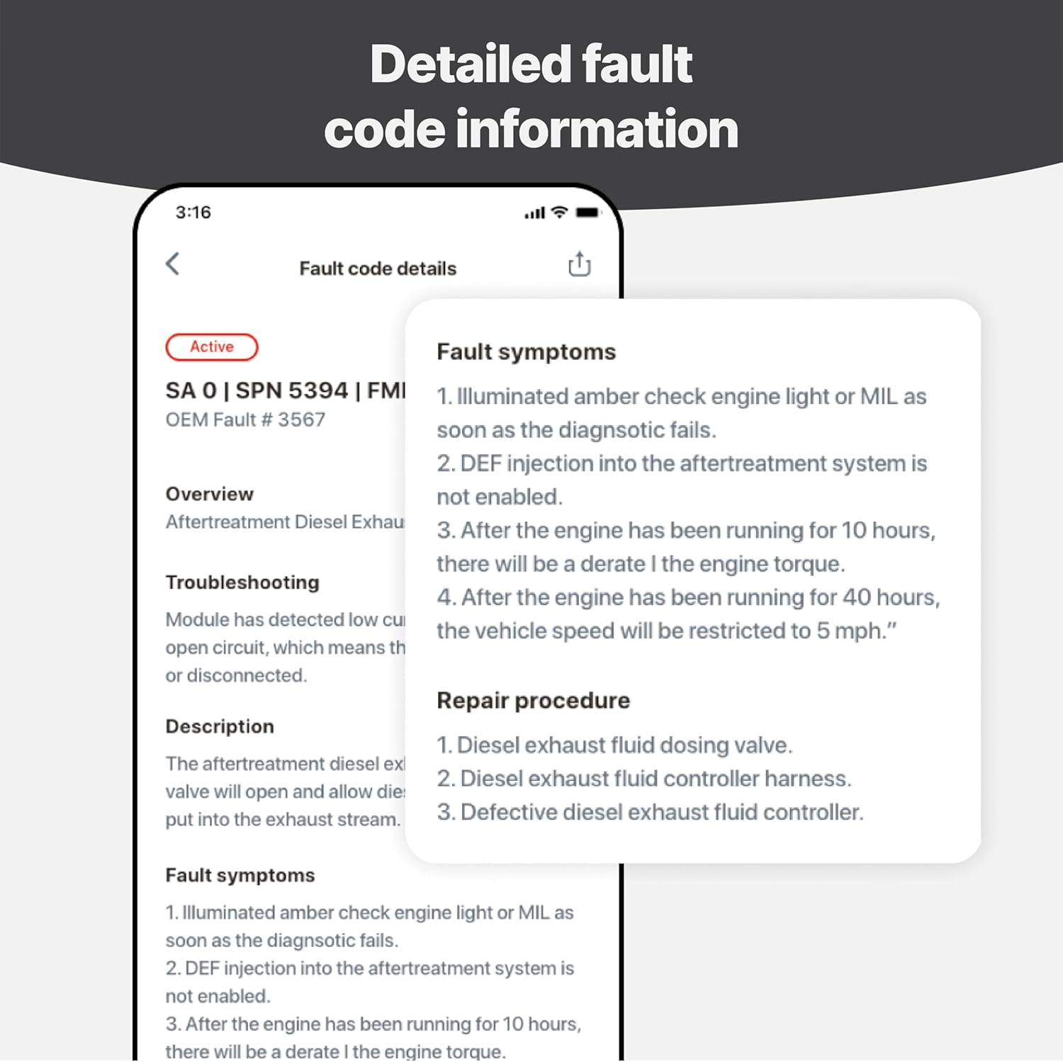 OTR Diagnostics HD Scan Tool (Updated 2025 Adapter): Forced Regen, Read & Reset Fault/P-Codes, Live Data, Bi-Directional Commands, Fault History. iOS/Android, 1-Year Subscription, Premium Support.