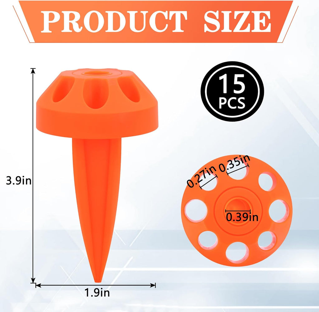 15 Pcs Driveway Marker Mount Stakes, Orange Reflective Mount Stake, Snow Ground Spike Stake for Driveways Pathways Walkways Parking Lot Ski Run Residential Property