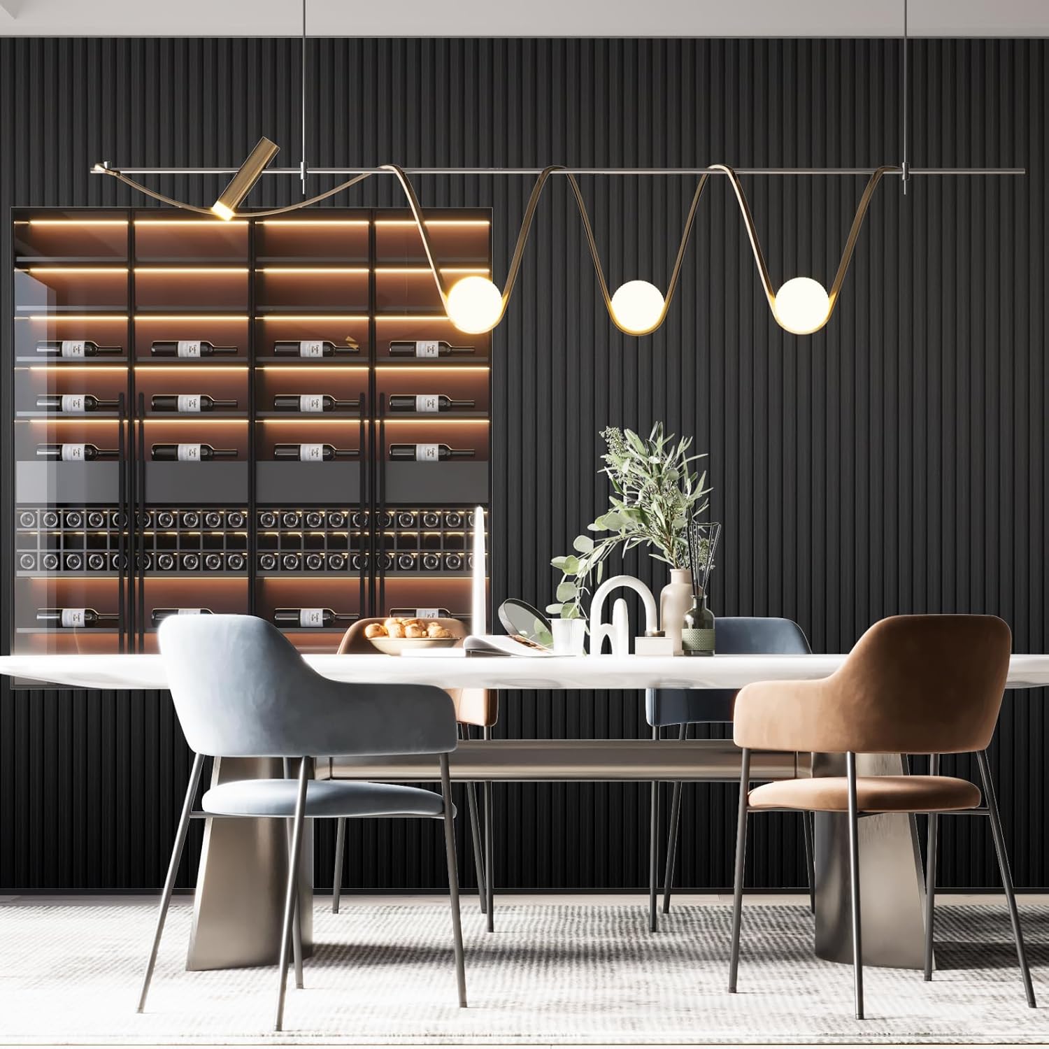 Art3dwallpanels Wood Slat Wall Paneling, 3 Pack WPC Soundproof 3D Wall Panels for Interior Wall Decor, Fluted Textured Panel Wall Slats, Sample