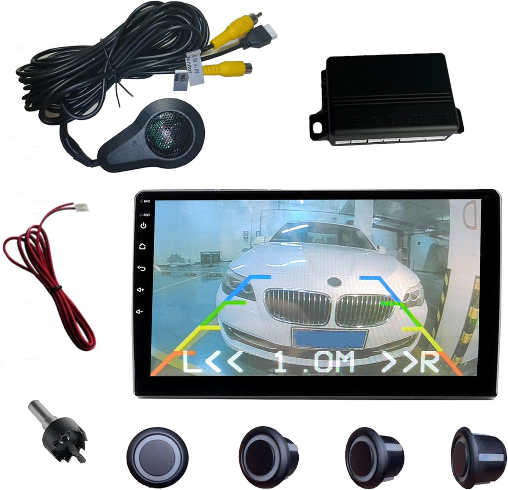 LCD Parking Sensor Kit - Displays Data on Original Screen, Easy Rear Installation, Compatible with CVBS Cameras (Not for AHD), 18 Probe Colors to Match Any Vehicle
