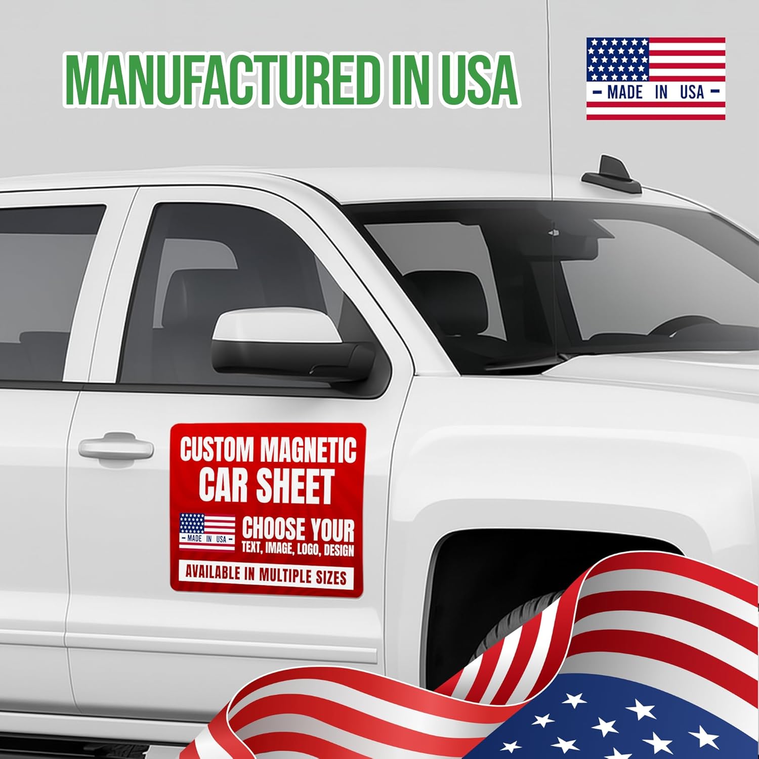 Pack of 2 Custom Vehicle Signs by BCB – Personalized Magnetic Door Decals | Removable Advertising Signage for Cars, Trucks & Vans | Customizable Magnetic Sheets | Multiple Sizes | Made in USA