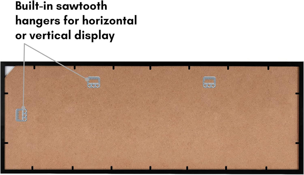 Americanflat 12x36 Picture Frame with Polished Plexiglass - Signature Collection - Gallery-Style Frames Made of Engineered Wood - Photo Frame for Wall Display - Black
