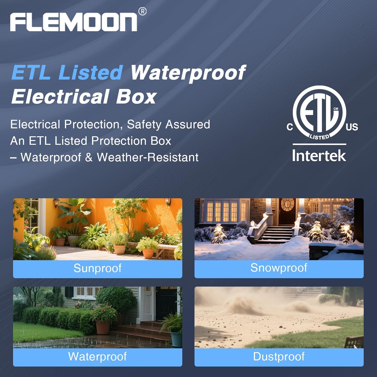 Flemoon IP54 Waterproof Box with Large Capacity Outdoor Weatherproof Box, Gray
