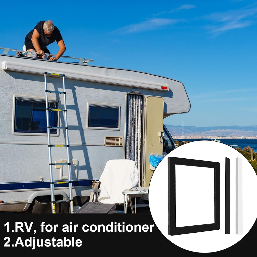 BBTO 2 Set 14 Inch Rv Camper Roof A/C Gasket Kit Air Conditioner Seal Repair Replacement Self Adhesive Picture Frame Gasket and Waterproof Compression Self Adhesive Leveling Pads