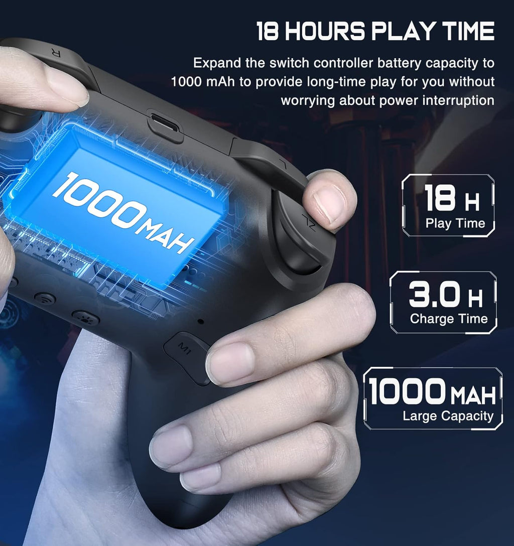 Switch Controller, Wireless Switch Controller Compatible with Switch Controller/Switch 2/Switch Lite/OLED, Wireless Switch Controllers Work with iOS/Android/PC with RGB Light, Programmable, TURBO & Wakeup