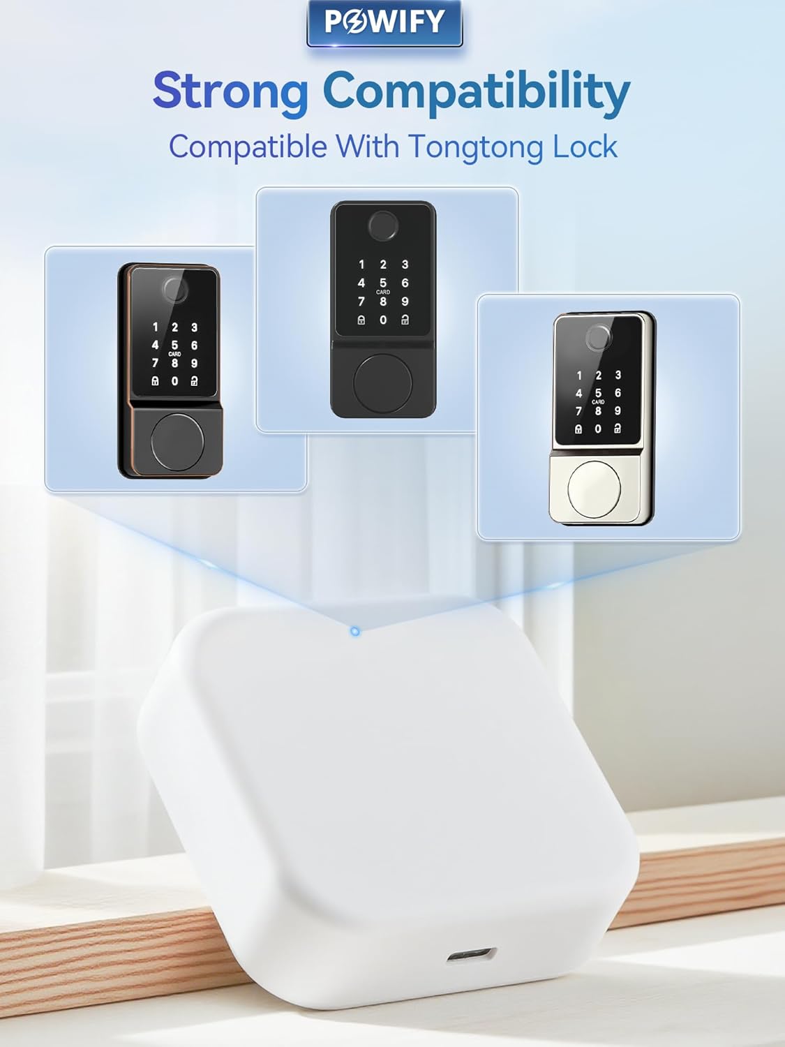 Smart Lock Wi-Fi G2 Gateway, Remote Control with TT Lock App, Compatible with Alexa Voice Control