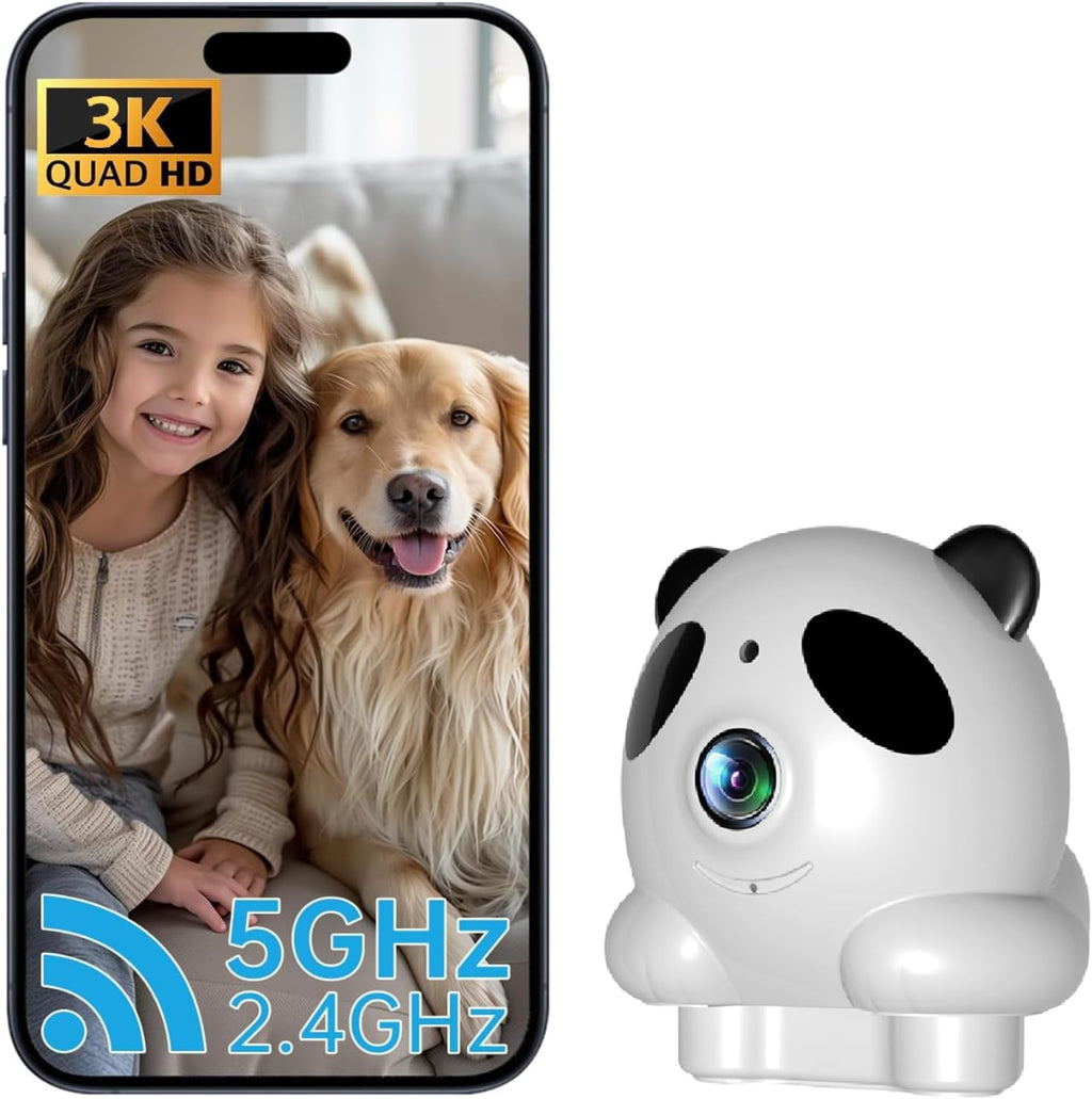 Indoor 3K Security Camera,5G and 2.4G WiFi/Dog/Baby Camera with Phone app,Human Pet Motion AI,Night Vision, 2-Way Audio,SD/Cloud Storage,Compatible with Alexa&Google Home