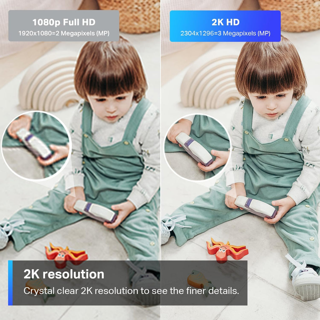 Tapo TP-Link New 2K Indoor Security Camera for Baby Monitor, Pet Camera | Motion Detection | 2-Way Audio | Night Vision | Cloud & SD Card Storage | Works w/Alexa & Google Home | Black C111