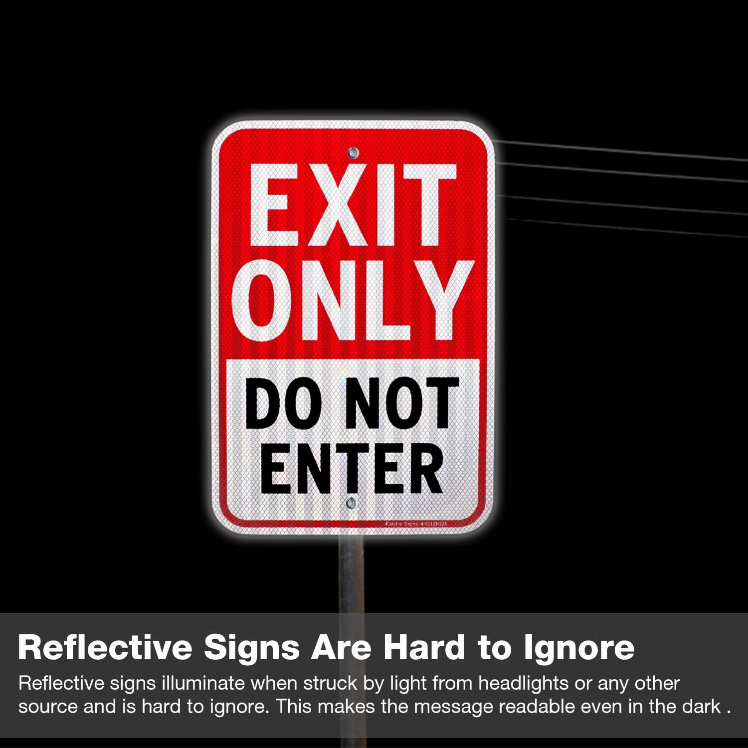 Faittoo Exit Only Do Not Enter Sign, 18 x 12 Inches Engineer Grade Reflective Aluminum Sign, UV Protected, Weather/Fade Resistant, Easy to Install and Read, Indoor/Outdoors Use