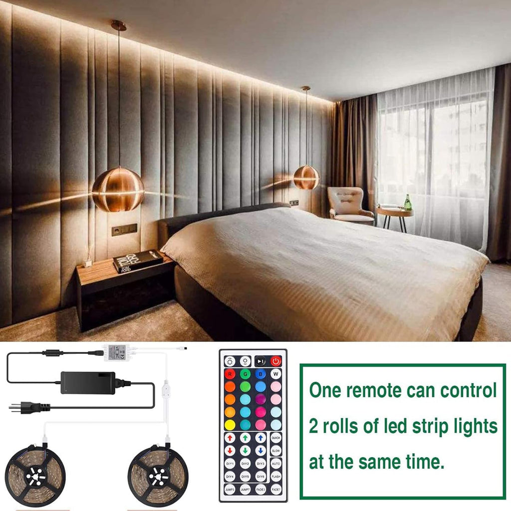 SUPERNIGHT RGB Light Strip Remote Controller, 2-in-1 4 Pin Dimming Dimmer Brightness Flash Mode Control Options for LED Tape Light,12V DC LEDs Rope Lighting (2 Ports)
