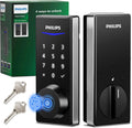 Philips Fingerprint Electronic Door Lock, Keyless Entry Door Lock with Touchscreen, Long-Last Battery Life, Auto-Lock, One-Time Code, One-Touch Locking, Satin Nickel