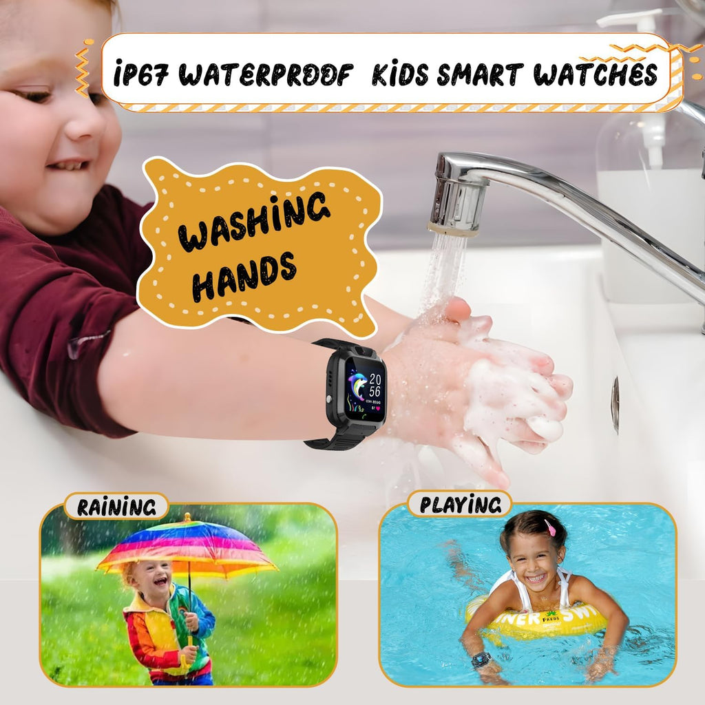 2G Kids Smart Watch, SOS Emergency Call, Video Calling, Waterproof Activity Tracker for 3-12 Years Girls/Boys - Birthday Gift Idea