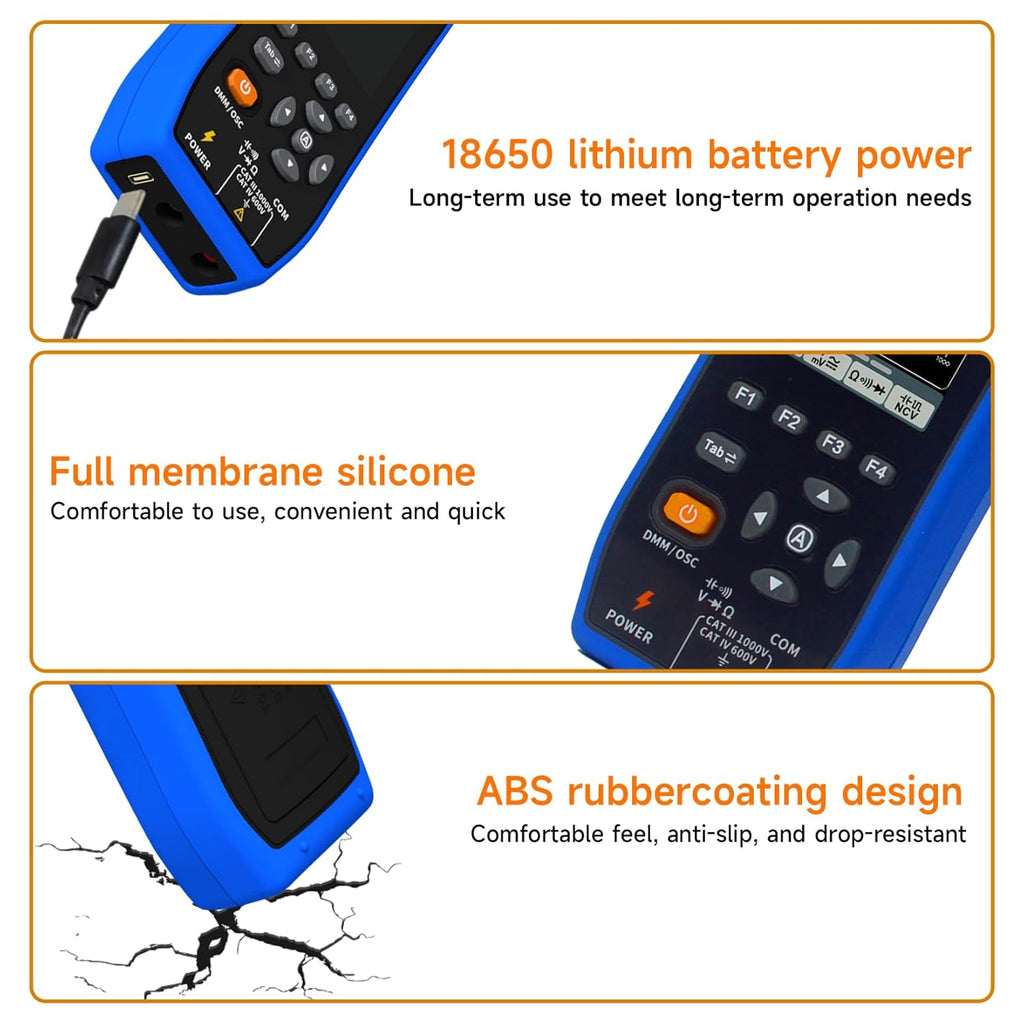 OWON Digital Clamp Meter with 2.8-inch IPS LCD Display, AC/DC Oscilloscope Function 3 in 1, 20000 Count True RMS Auto-ranging Current Meter, Bluetooth Current Meter and Oscilloscope