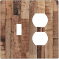 Wallplates Rustic Brown Wood Grain 1 Toggle 1 Duplex Switch Plate Electrical GFCI Faceplate Decorative Light Switch Covers for Farmhouse Kitchen Decor