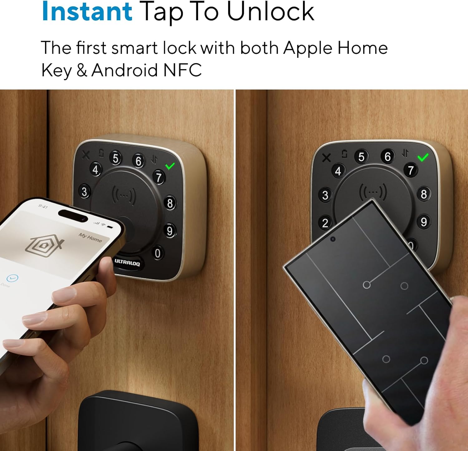 ULTRALOQ Bolt NFC, World's First Smart Lock with Apple Home Key and Android NFC Tap to Unlock, Built in Wi-Fi Deadbolt, Remote Control, Works with HomeKit, Alexa, Google, 1 Year Battery, BHMA Cert.