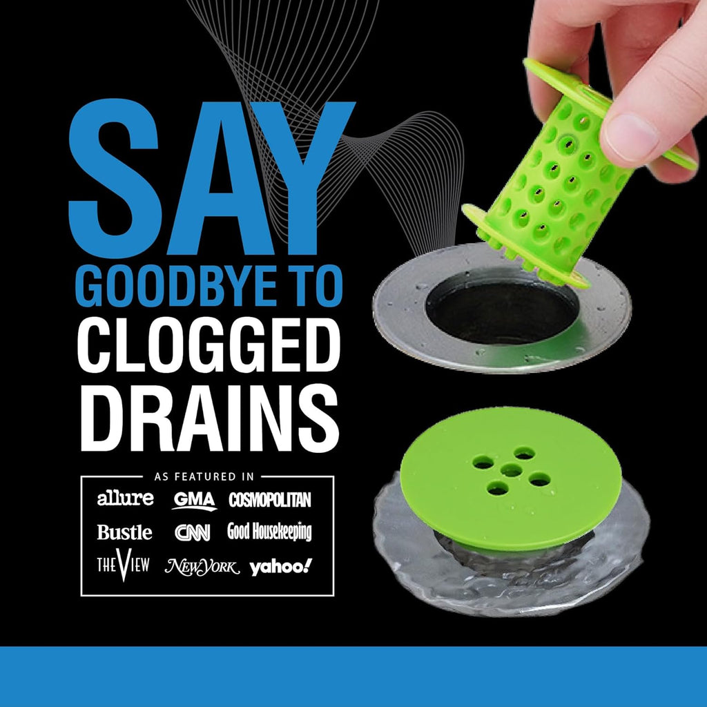 TubShroom Tub Drain Hair Catcher Strainer, Green – Drain Protector and Hair Catcher for Bathroom Drains, Fits 1.5” – 1.75” Bathtub and Shower Tub Drains
