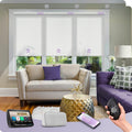 Graywind Motorized Light Filtering Shades Compatible with Alexa Google Hardwired WiFi Smart Half Shading Remote Control Automated Blinds Electric Window Shades, Custom Size (Jacquard White)