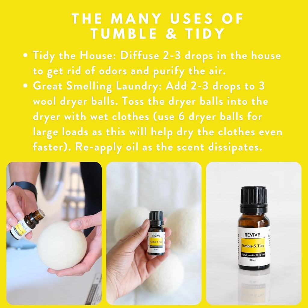 Tumble & Tidy Essential Oil Blend by Revive Essential Oils - 100% Pure Therapeutic Grade, for Diffuser, Humidifier, Massage, Aromatherapy, Skin & Hair Care