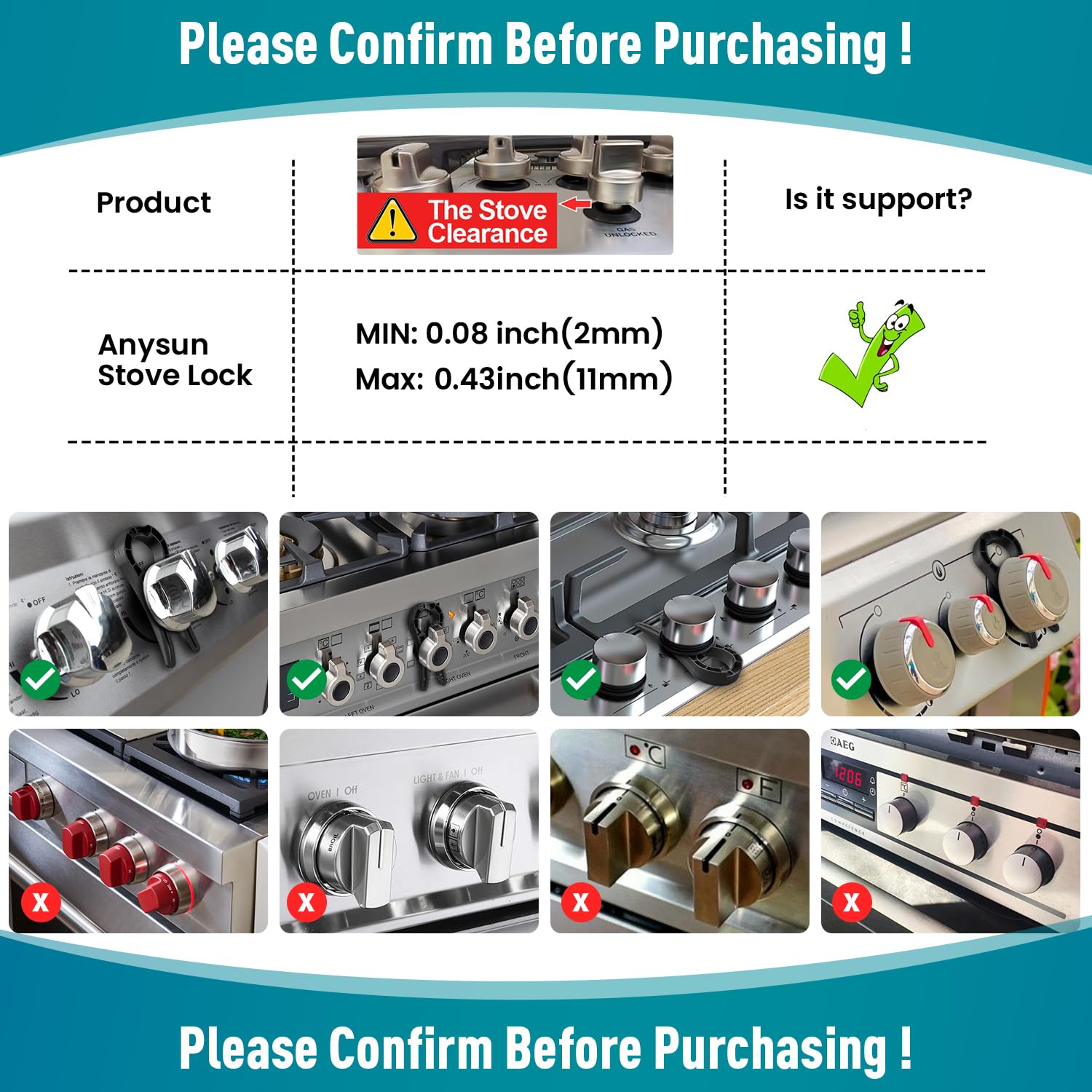 Stove Knob Lock for Child Safety and Proofing (5 Pack), Oven Knob Safety Covers for Kids and Pets(Black)