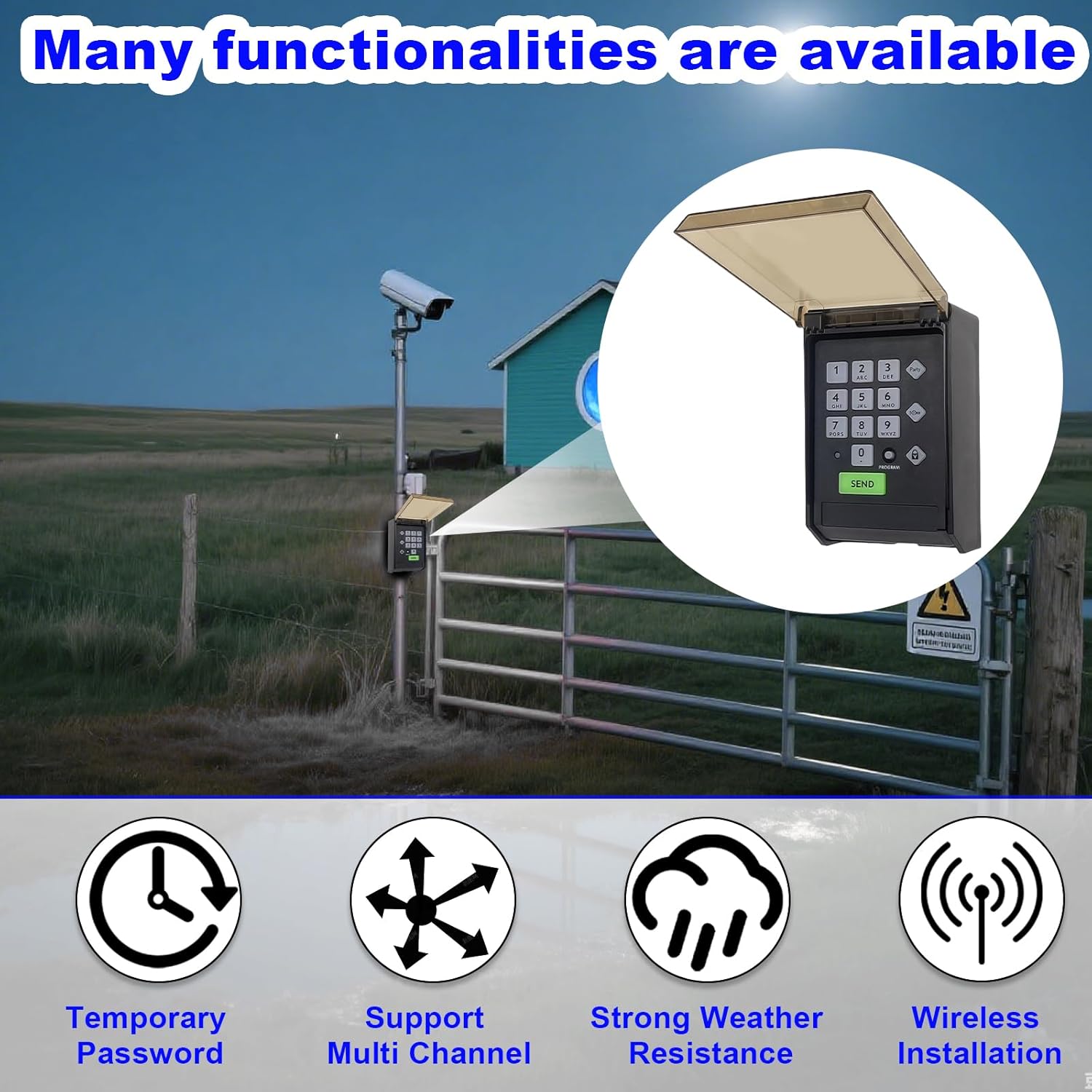 for Ghost Controls AXS1 AXP1 Remote Transmitter,5-Button Remote Transmitter for Automatic Gate Openers, Partymode, Compatible with Ghost Controls Single/Dual Control Opener Systems (AXWK Black)