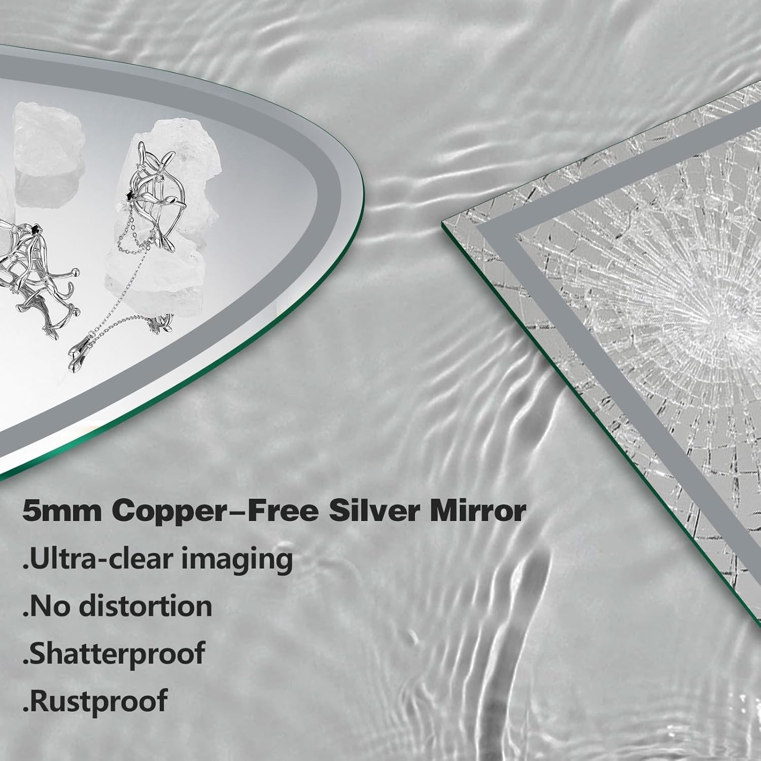 Niccy Half Moon Led Mirror for Bathroom, 36" Semi Round Backlit Mirror for Wall Lighted Mirror with Frameless 3 Color, Defogger, Explosion-Proof, HD Glass and IP65 Vanity Mirror