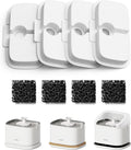 PETLIBRO Cat Water Fountain Filter, 4 Packs Cat Fountain Filter Replacement & Sponges for Dockstream WF106/WF116/WF105/WF115/WF005, 2-Month Set Easy-Swap for PETLIBRO Pet Fountain