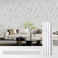 OUZUGIE WPC Acoustic Slat Wall Paneling, 8-Pack 114 x 6 Inches 3D Wall Panels for Interior Wall Decor,Living Room,TV Background,Study Room,Office Spaces,Bedroom,High Grille (White)
