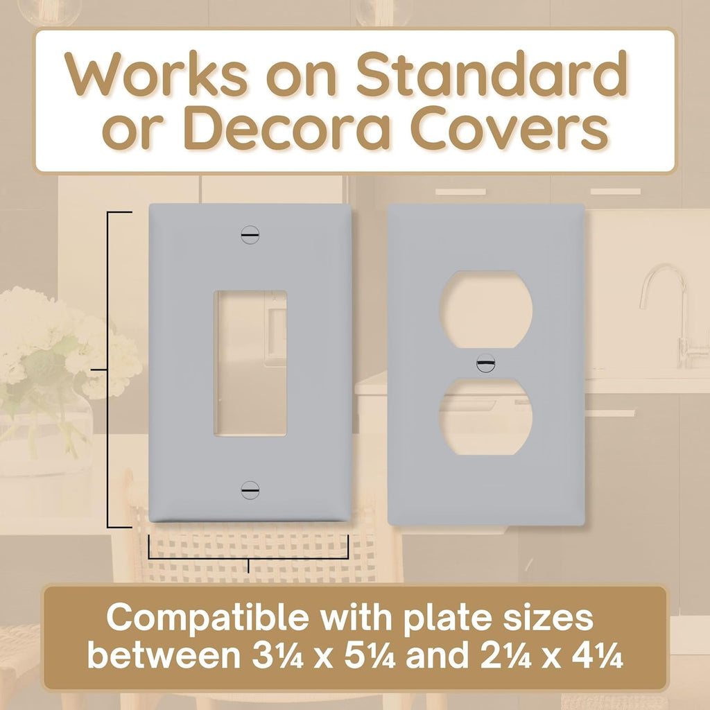 BeraTek Power Perch Wall Outlet Shelf | Declutter & Reclaim Counter Space | Bedroom & Bathroom Organizing Shelves | Alexa Echo Dot Holder, Router Shelf, Holds Electric Toothbrush | Gray, 1-Pack