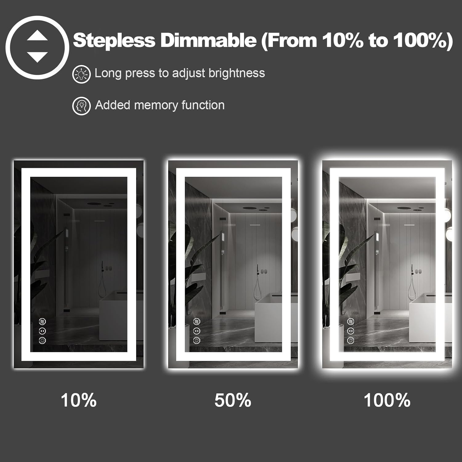 Amorho LED Bathroom Mirror, 72" X32" with Front and Backlight, Large Dimmable Wall Mirrors with Anti-Fog, Shatter-Proof, Memory, 3 Colors, Double LED Vanity Mirror