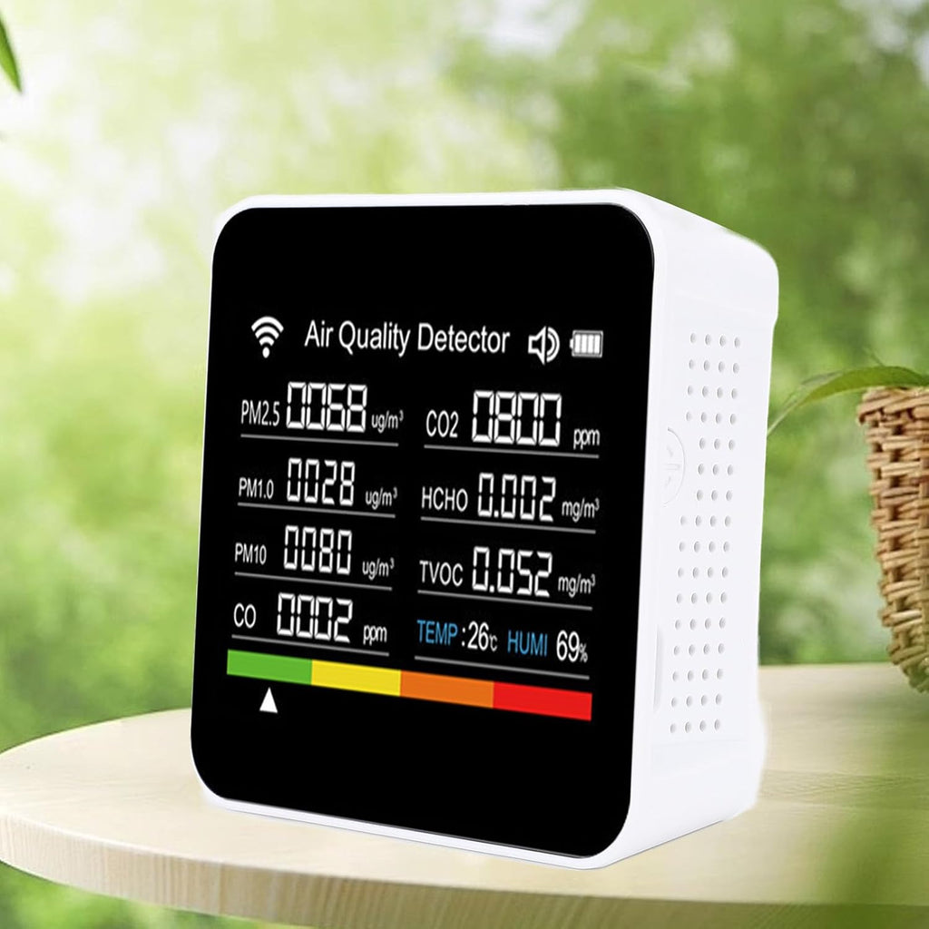 14 in 1 Air Quality Monitor Indoor with High Precision Sensors, 2.8 Display Screen, 14 Functions, Air Quality Detector for pm2.5, Vocs, Temperature, and Humidity