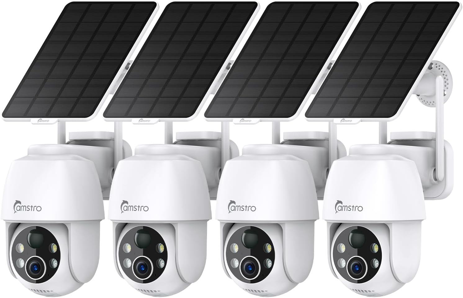 Solar Security Cameras Wireless Outdoor, 2K WiFi 6 Battery Powered Cameras, 360° View, AI Motion Detection, Color Night Vision, Two-Way Talk, Cloud/Local Storage, 2.4Ghz Only, 4Pack