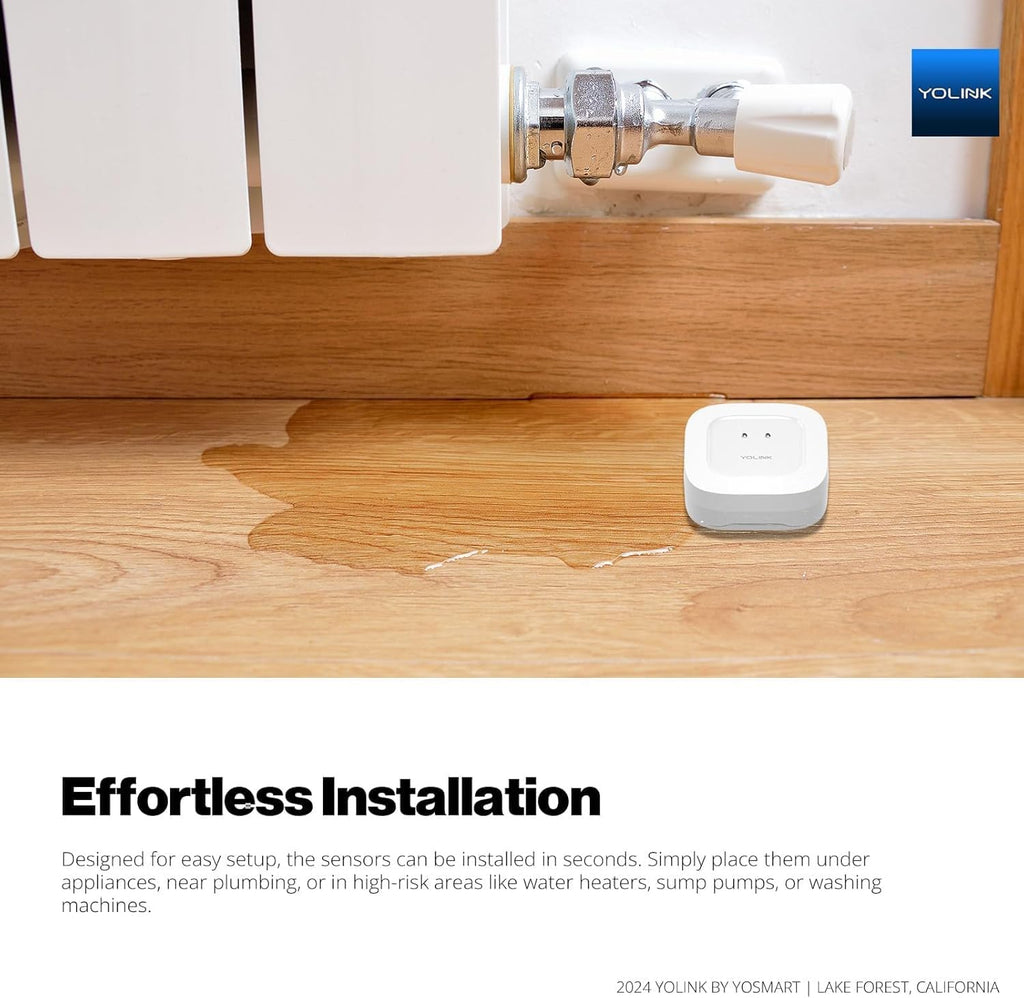 YoLink Water Leak Starter Kit: Hub + 2 Leak Sensor 1 (Silent), LoRa Long-Range, App/SMS/Email Alerts, D2D Offline Triggers, 2 AAA Up to 5-Year Battery, Compatible with Alexa/IFTTT/Home Assistant