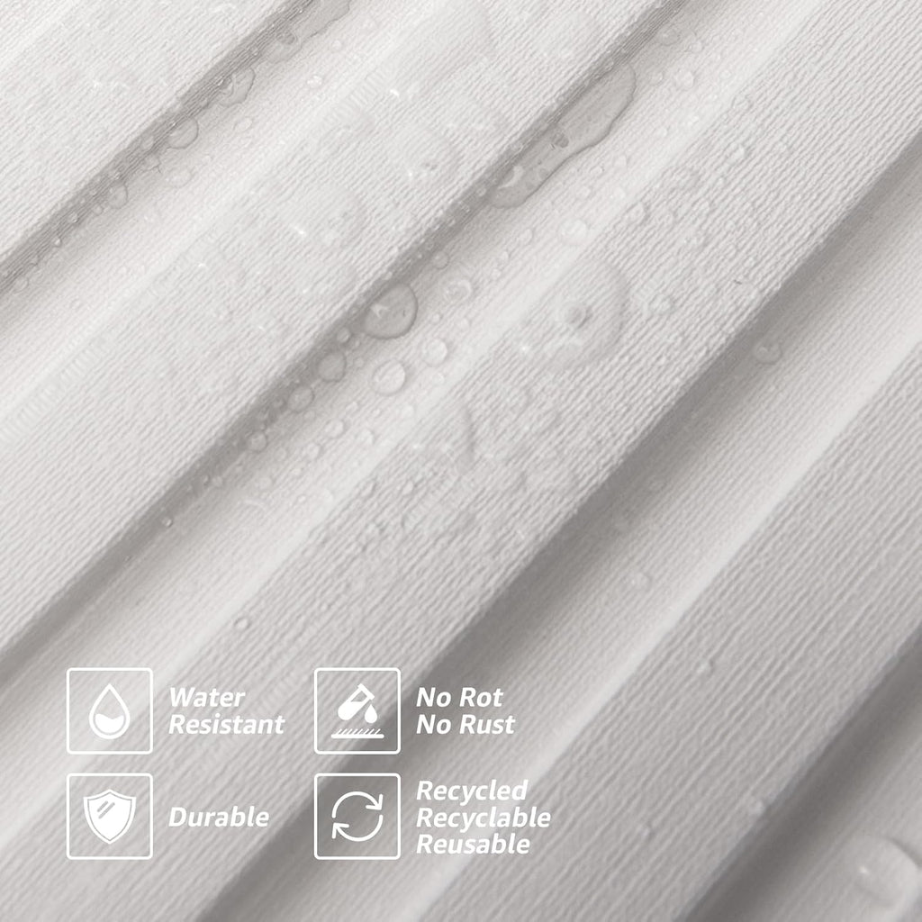 Art3d Slat Wall Panels, WPC Soundproof 3D Wall Paneling for Interior Wall Decor, TV Background, 8-Pack 96 x 6 in. Off-White
