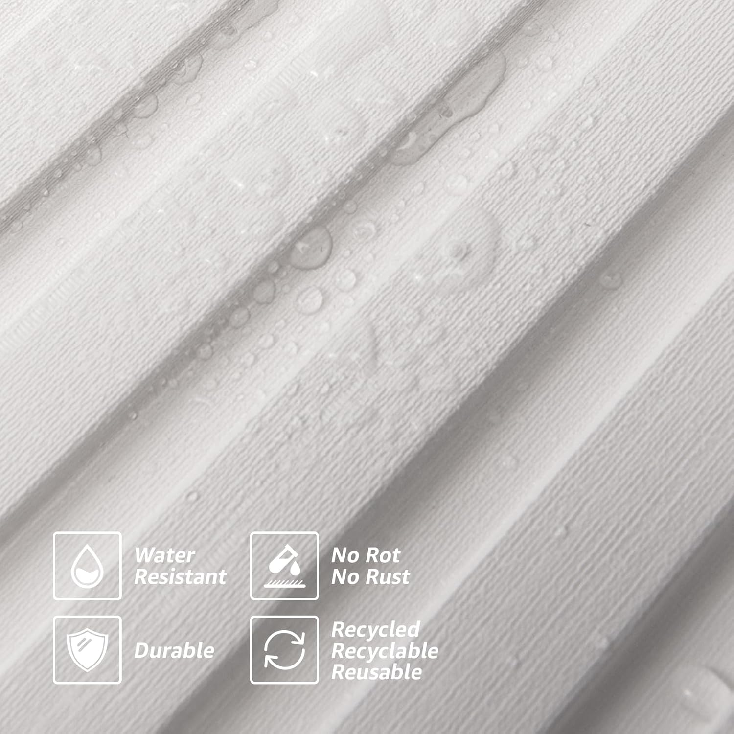 Art3d Slat Wall Panels, WPC Soundproof 3D Wall Paneling for Interior Wall Decor, TV Background, 8-Pack 96 x 6 in. Off-White