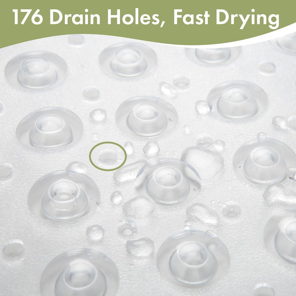 AmazerBath Shower Mat Non Slip 40 x 16 Inches, Shower Stall Mats with Suction Cups and Drain Holes, Non Slip Bath Mat for Tub for Elderly & Kids, Clear