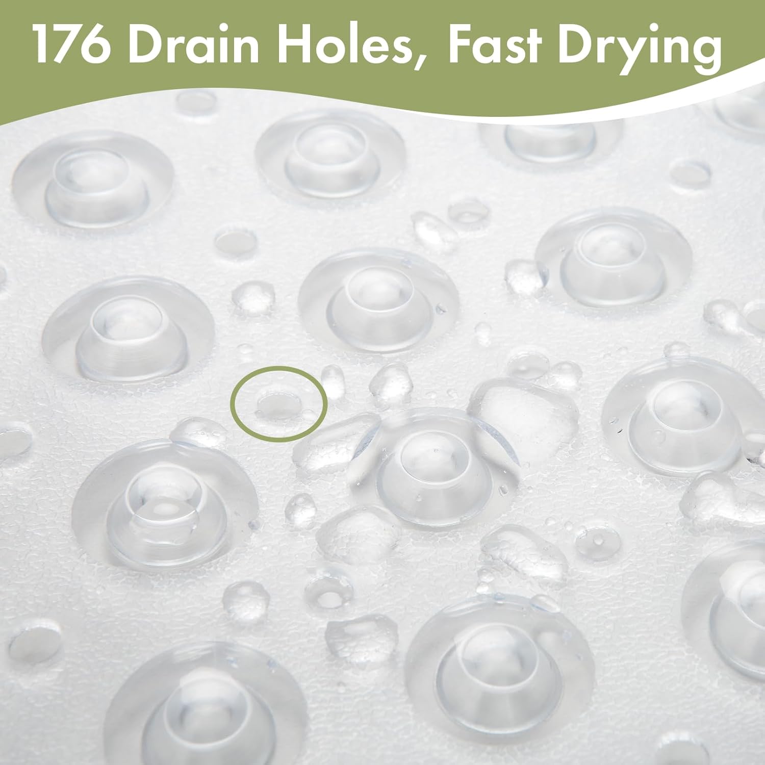AmazerBath Shower Mat Non Slip 40 x 16 Inches, Shower Stall Mats with Suction Cups and Drain Holes, Non Slip Bath Mat for Tub for Elderly & Kids, Clear