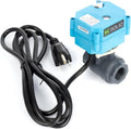 U.S. Solid 1/2 inch PVC Motorized Ball Valve - Plastic Electrical, US Plug, 2 Wire Auto Return, AC 110~230V, IP67, Manual Override, Normally Closed