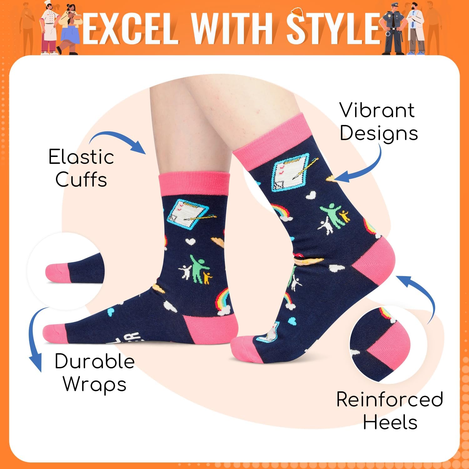 HAPPYPOP Gifts for Mechanic Personal Trainer - Photography Bus Driver Engineer Socks