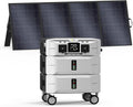 IEE 5120Wh Power Station with 400W Portable Panel, 120/240V 5000W AC Output(9000W Peak), Lifepo4 Home Battery Backup Expandable to 10kWh, Solar Generator for Home Use, Emergency, Camping, RV