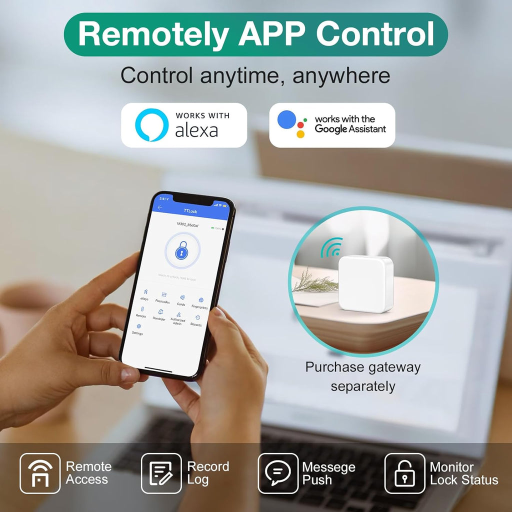 Smart Door Lock Keyless Entry with TTLock APP Fingerprint Touchscreen Keypad IC Card Key Type-C Charging Unlocking 6 in 1 Electric Biometric Digital Deadbolt for Front Doors Home Apartment