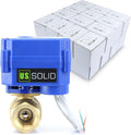 U.S. Solid Motorized Ball Valve- 3/4" Brass Ball Valve with Standard Port, 9-24V AC/DC and 2 Wire Auto Return Setup (Pack of 25)