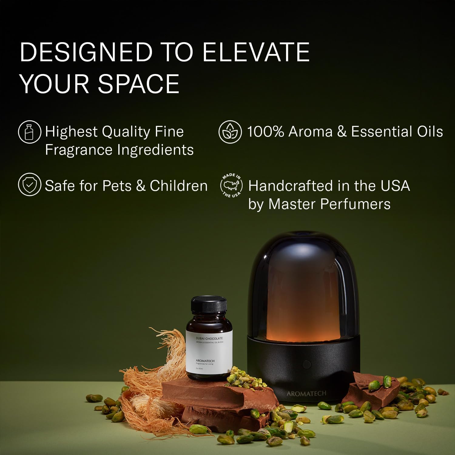 AromaTech Dubai Chocolate Essential Oils for Aroma Oil Scent Diffusers (0.33 fl oz,10 mL, Dubai Chocolate)