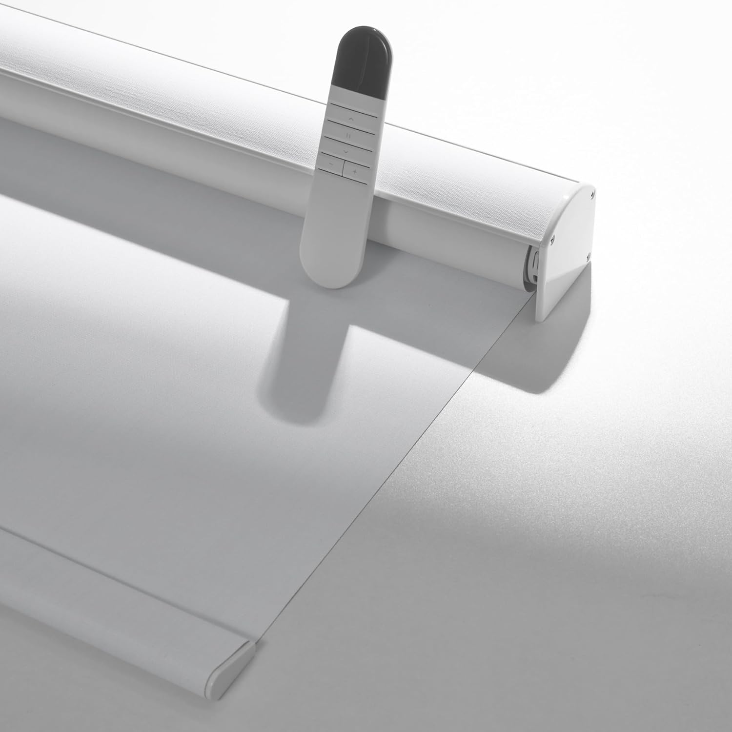 Boolegon Motorized Roller Blinds - 100% Blackout Smart Electric Shades with Remote, Compatible with Alexa/Google Home/HomeKit via Hub, Easy Install for Home Office, White, Custom Size.