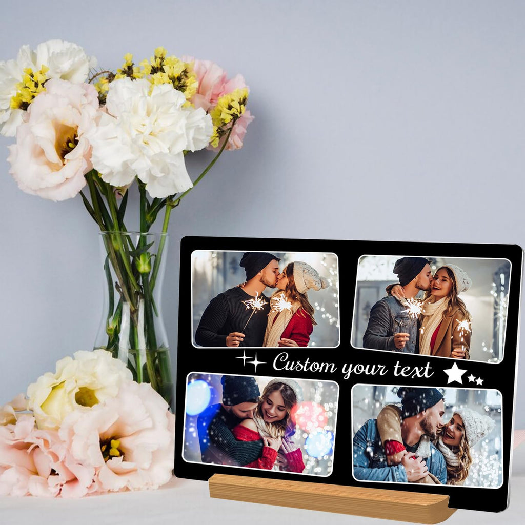 Custom Metal Photo Prints, Personalized Picture Frame with Your Photos, Customized Photo Gifts for Lovers, Couples, Family and Home Decor