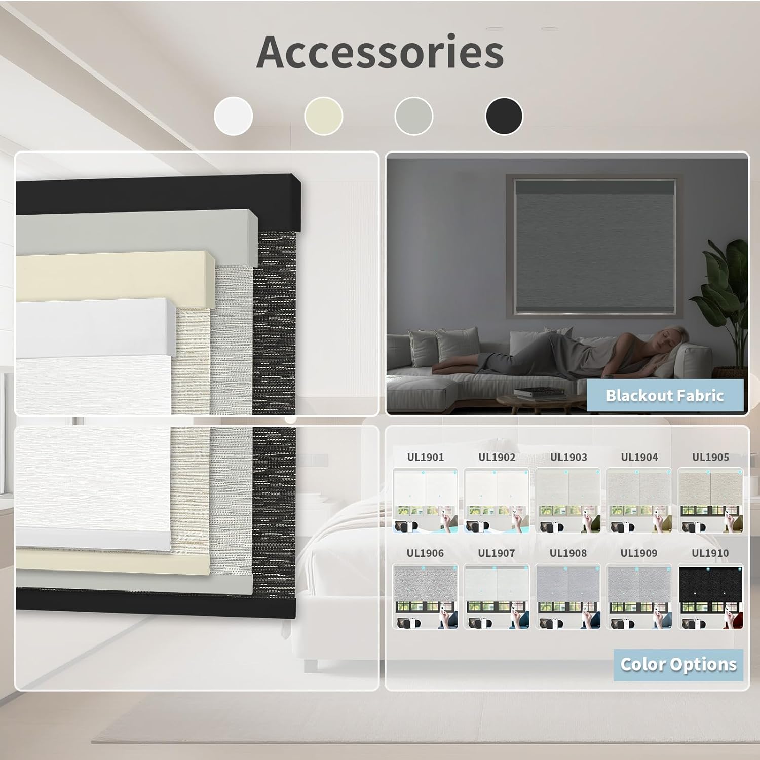 Motorized Blinds with Remote Custom Size Blackout Smart Roller Shades Compatible with Alexa Google, Electric Blinds for Windows